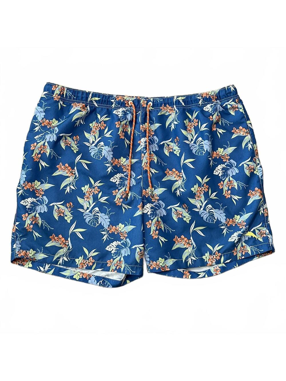 Tommy Bahama Mens Blue Tropical Printed Swim Trunks Size 2XL XXL